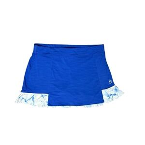 Sofibella 14 inch Tennis Skirt Cobalt Melange and Aqua Size Large